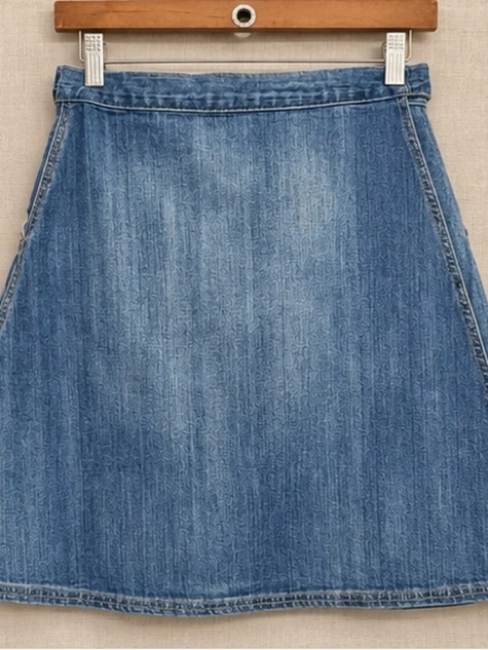 Current Elliott Denim Wrap Skirt Blue Size 1 A-Line Tie Front - Picture 4 of 9